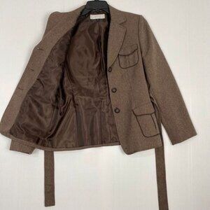 TAHARI ARTHUR LEVINE Blazer Size 8 Women's Button Belted with Pockets Jacket